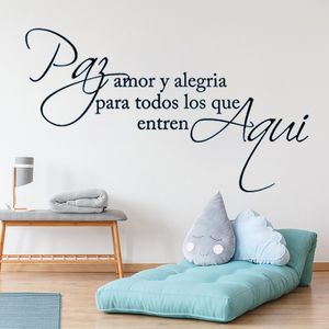 Calcomanía de pared con frases en español de Mair Gwall, pegatinas de vinilo para pared con frases de amor, decoración de pared del hogar RU101