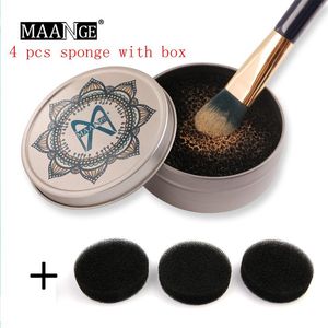 Pinceau de maquillage nettoyant éponge dissolvant couleur hors pinceaux de maquillage tapis de nettoyage boîte brosse à poudre lavage cosmétique Kits de nettoyage + 3 pièces éponge