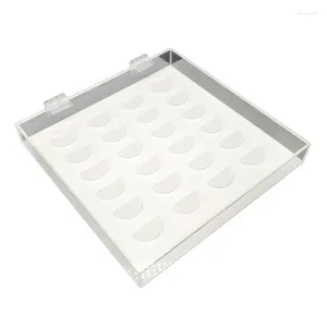 Pinceles de maquillaje, 12 pares de pestañas postizas, caja de almacenamiento transparente, expositor acrílico para estuche, contenedor cosmético para pestañas