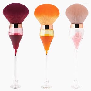 Pinceaux de maquillage 1PC Forme de verre à vin créative Simple Grande brosse Fluffy Powder Blush Compensator Artisanat Outils de beauté cosmétiques horizontaux