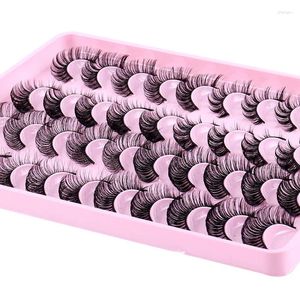 Pinceles de maquillaje, 20 pares de pestañas de visón, maquillaje de pestañas falsas hechas a mano, pestañas postizas reutilizables entrecruzadas