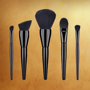 Pinceaux de maquillage 5 pièces manche en bois poils en nylon brosse cosmétiques poudre Blush Kit pour femme dames (TM-069)