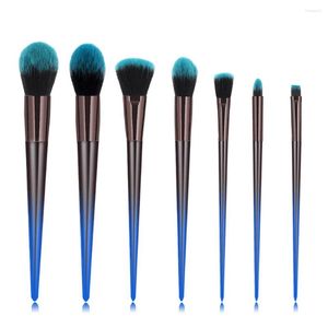 Pinceles de maquillaje 7 unids/set Diamond Kit Blue Blending Power Foundation Eye Shadow Contour Corrector Blush Cosmetic Tool