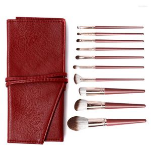 Makeup Brushes Tool Beauty 10 Brush Set Loose Powder Fibre Hair Super Soft Feed Shadow Creineer avec sac