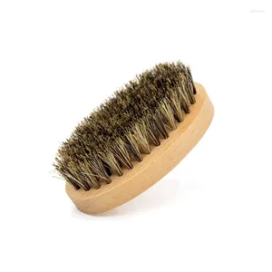 Pinceaux de maquillage brosse à barbe en bois de hêtre brosse en poils de porc brosse de soin pour hommes Kit professionnel coffret