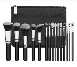 Pinceles de maquillaje Marca Mejor calidad 15 unids / set Pincel con bolsa de PU Profesional para base en polvo Blush Sombra de ojos Delineador de ojos Mezcla D DHBSL