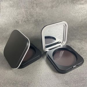 Pinceles de maquillaje Caja de base Portátil Mate Negro Vacío Magnético Cosméticos Paleta Polvo de alta luz Compacto DIY Blush con MirrorMakeup