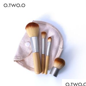 Pinceaux de maquillage O.Two.O 4Pcs / Lot Bambou Brosse Fondation Cosmétique Poudre Pour Le Visage Outil De Beauté Fard À Paupières Drop Delivery Outils De Santé Ac Dhjgh