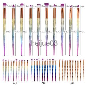 Pinceles de maquillaje Profesional 10pcsSet Pinceles de maquillaje de ojos Set Rainbow EyeShadow Eyebrow Line Corrector Power Cosmetic Beauty Brush Tool Kit x0710