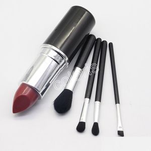 Pinceaux De Maquillage Professionnel 4 Pcs Ensemble Look Dans Une Boîte Baic Noir Synthétique Cosmétique Kit Avec Gros Rouge À Lèvres Forme Titulaire Drop Delivery H Dhksp