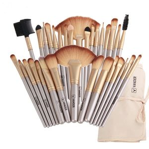 Juego de brochas de maquillaje profesional, 32 Uds., polvo de viaje, rubor, champán, sombra de ojos, base, Kit de brochas de maquillaje, herramientas con bolsa