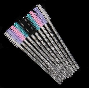 Makeup Brushes White Crystal Glitter Eyelash Mascara Wands Mini Colorful Eye Cils Spoolelie Brush Feigt Peigne Beauty Tools7308185