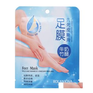 Desmaquillador 5Packsis10Pcs Rolanjona Pies Máscara Pie de bebé Peeling Re Al Quitar la piel muerta Cuidado exfoliante suave Calcetines para pedicura Dha0M