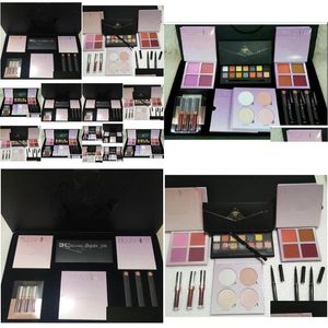 Makeup Sets Set Beauty Lipstick Eyeshadow Glow Highlighter Blush Eyebrow Pencil Fl Box Christmas Gift Drop Delivery Health Dhcge