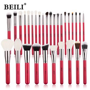 Herramientas de maquillaje BEILI Red Natural Brushes Set 11 30pcs Base Blending Powder Blush Eyebrow Professional Eyeshadow brochas maquillaje 230909