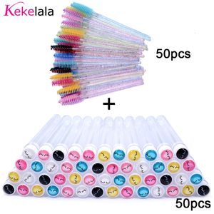 Outils de maquillage Kekelala 50pcs tube de brosse à cils vide réutilisable avec des baguettes de mascara en cristal de paillettes
