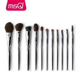 Herramientas de maquillaje MSQ Professional 11pcs Juego de pinceles de maquillaje en polvo Classic Eyeshadow Lip Foundation Make Up Brush Cabra / Cabello de caballo Mango de PVC 230306