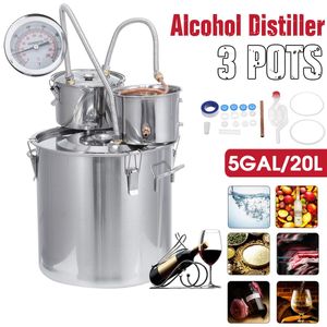 Fabricación de destilador eficiente de 30L y 8 galones, Alcohol de alcohol ilegal de Alambic, destilador de agua de cobre inoxidable, Kit de elaboración de aceite esencial de vino DIY