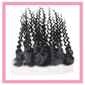 Malaysian Deep Wave 100% Human Hair Deep Wace Curly 13x4 Lace Frontal Free Part Deep Wave Natural Color