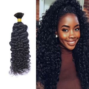 Cheveux humains malaisiens en vrac Afro crépus cheveux bouclés pour tressage couleur naturelle Crochet tresses pas de trame cheveux en vrac 14 à 26 pouces 100g