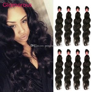 Glamour Malaisien Cheveux Humains Tisse Reine Cheveux Produits Péruvien Indien Brésilien Eurasien Vague Naturelle Vierge Extensions de Cheveux Humains 4 Pcs