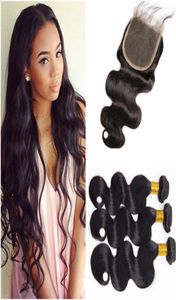 Poules de cheveux humains vierges malaisiennes avec clôture Body Wave Wavy 5x5 en dentelle Fermeure avant avec des cheveux humains malaisiens vierges 3 B5063222