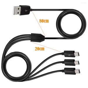 Câble de chargement de données mâle 1 à 3 Mini USB 5 broches, Port en T, charge rapide, séparateur en Y, cordon de Date, 1m