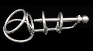 Ceinture de chasteté masculine en acier inoxydable métal 5 anneaux dispositif Stimulus alternatif fournitures Sexy les plus chauds jouets sexuels pour adultes pour hommes
