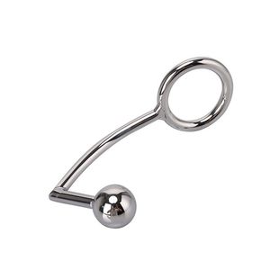 Dispositivo de castidad masculina 40 mm de 45 mm 50 mm Gancho anal de acero inoxidable con anillo de pene Bulto de metal Totos para adultos para hombres