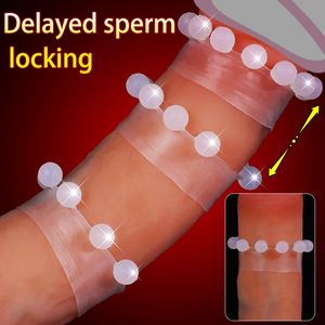 Anneaux péniens masculins Verrouiller l'anneau de sperme Élastique en silicone souple avec des anneaux de pénis Aide à l'orgasme sexuel Stimuler le retard de l'éjaculation