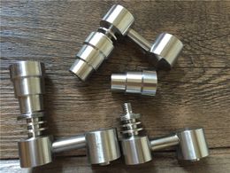 Mâle / Femelle 4 en 1 Gr2 Domeless Titanium Banger Nails Concentré Fonctionnel Accessoires pour Bangs En Verre Dab Rigs Haute Qualité