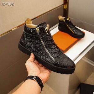 Plate-forme masculine Mode Confortable Double Zippers Sneakers Casual Outdoor Martin Bottes Hommes Marque High Top Snakeskin Sneakers Taille 35-46 hkj