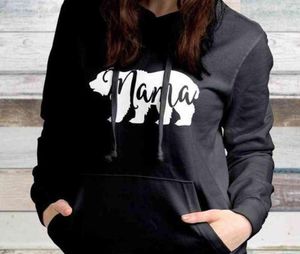 Mama Bear sudaderas con capucha Sudadera con capucha personalizada con bolsillo de canguro Sudaderas con capucha de oso divertido jersey de invierno informal para mujer regalo para mamá Top L220623067852