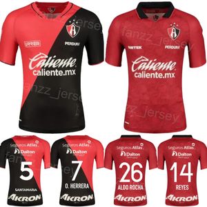 Man Atlas 23 CAICEDO Soccer Jersey 2023 24 Club Team 30 AGUIRRE 20 ZAPATA 26 ROCHA 17 MARTINEZ 32 LOZANO 5 ZALDIVAR Kits de camiseta de fútbol Uniforme Negro Rojo Transpirable