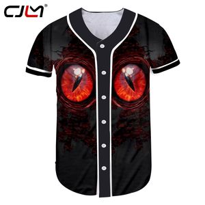 Homme coloré Baseball chemise 3D imprimé personnalité t-shirt yeux rouges terreur hommes Spandex t-shirt en gros 220623