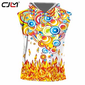 Débardeur à capuche coloré pour homme, imprimé en 3D, personnalité, anneau de flamme, t-shirt en Spandex, vente en gros, 220623
