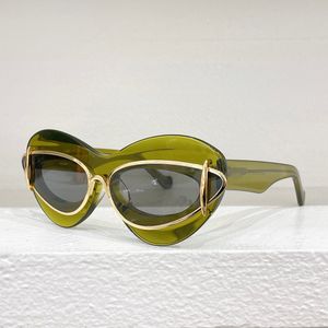 Hombre gafas de sol de diseñador Acetato Mariposa Marco de lente de marco grande LW40119I marca Marca Máscara protectora amarillo Espejo de conducción anteojos gafas de sol de moda