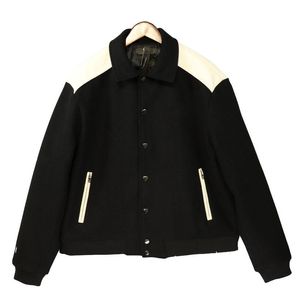 homme concepteurs bombardier Vestes lettre Lettres en cuir Vêtements en laine hommes Manteaux Vêtements d'extérieur Hommes à capuche Vêtements Coton noir bleu