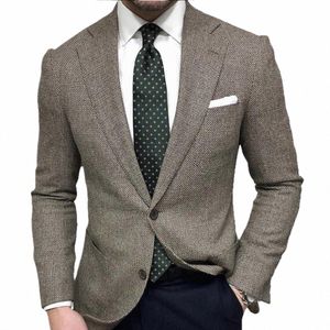 Homme Vestes et American 1 Butt Slim Wedding Groomsmen Custom Dres Tom Brown Costume Blaser Blazers pour hommes Ternos Full P4xh #