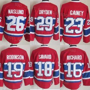 Homme Retro Hockey 16 Henri Richard Jerseys Retraite 18 Serge Savard 19 Larry Robinson 23 Bob Gainey 26 Mats Naslund 11 Brendan Gallagher 31 Carey Price Vintage CCM Team