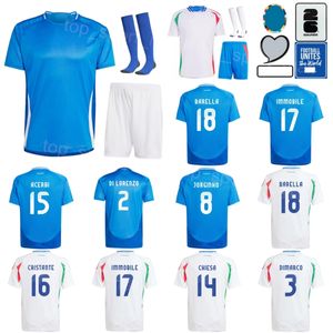 Man Youth 24 25 Euro Cup Italia Soccer Jersey Team National Équipe 5 Locatelli 3 DiMarco Chiellini 17 Immobile Berardi Bonucci Pessina Acerbi Cristante Football Shirt Kits