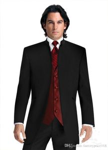 One Button Groomsmen Peak Revers Tuxedos Hommes Costumes Mariage / Bal Blazer Groom Dress Design (Veste + Pantalon + Cravate + Gilet) 031
