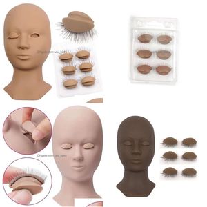 Cabezas de maniquí 2021 Entrenamiento profesional Agregue 4 pares Realistas Desmontables Injerto de ojos Extensión de pestañas Maquillaje Herramientas de belleza 3 Estilo Dhpxn