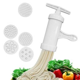 Manuelle nouilles presser des pâtes machine à carter de carter ustensiles de cuisine avec 5 moules pressants différents font des outils de cuisine spaghetti