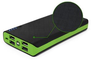 Banque d'alimentation usine vendant 4 batterie externe USB 20000 mah tablette portable powerbank avec capacité réelle