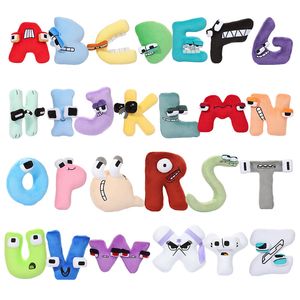 Fabricantes, venta al por mayor, juguetes de peluche de leyendas de letras del alfabeto de 20cm para muñecas educativas esclarecedoras para niños
