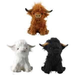 Fabricants en gros 25cm 3 couleurs Highland Cow Scottish Highland cowboy jouets en peluche dessin animé film et télévision poupées périphériques pour les cadeaux pour enfants