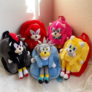 Fabricants en gros 25cm6 conception hérisson Sonic sac à dos en peluche dessin animé film et jeux de télévision périphérique poupée sac à dos sac à dos pour enfants cadeaux