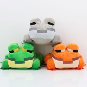 Fabricantes al por mayor 3 colores 20 cm minecraft rana juguetes de peluche juegos de dibujos animados que rodean animales rana cuadrada regalos para niños