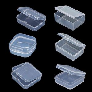 Boîte en plastique transparente de plusieurs tailles, collection de rangement, emballage d'articles, étui Portable, Mini étui, petite boîte à outils transparente